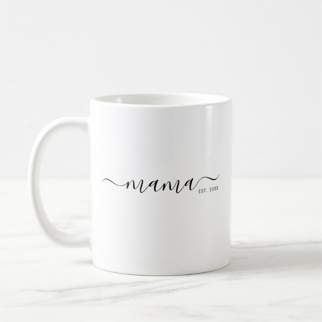 Mug Écriture moderne noire Mama établie (Gauche)