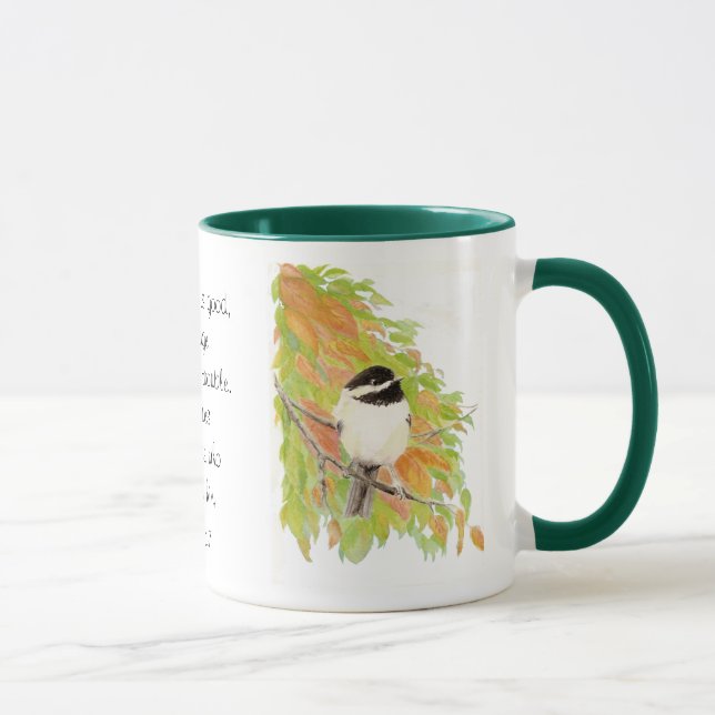 Mug Écriture, Nahum 1:7, Le Seigneur est bon, Oiseau (Droite)