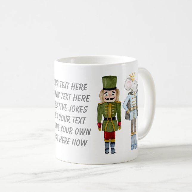 Mug Écrivez votre texte Couleur d'eau mignonne Nutcrac (Devant droit)