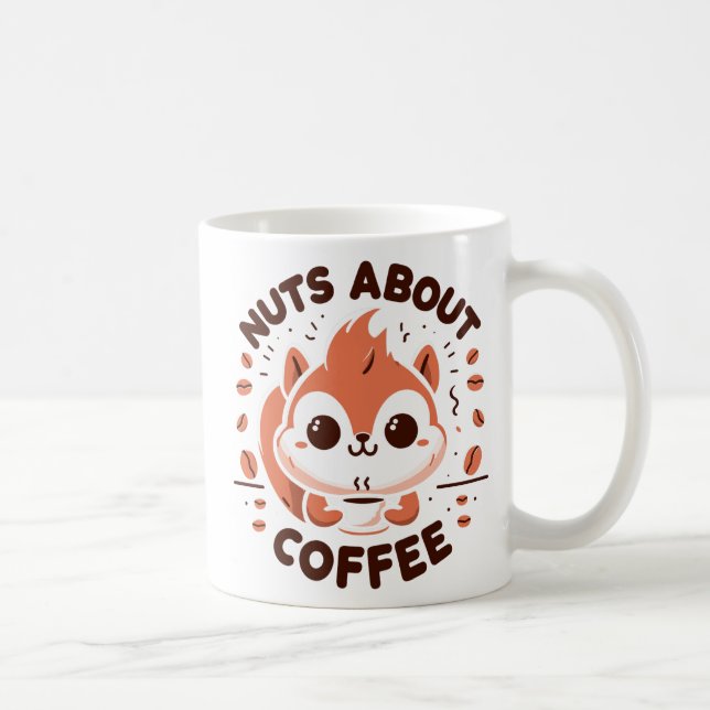 Mug Écrouelles sur le café drôle Kawaii Écureuil  (Droite)