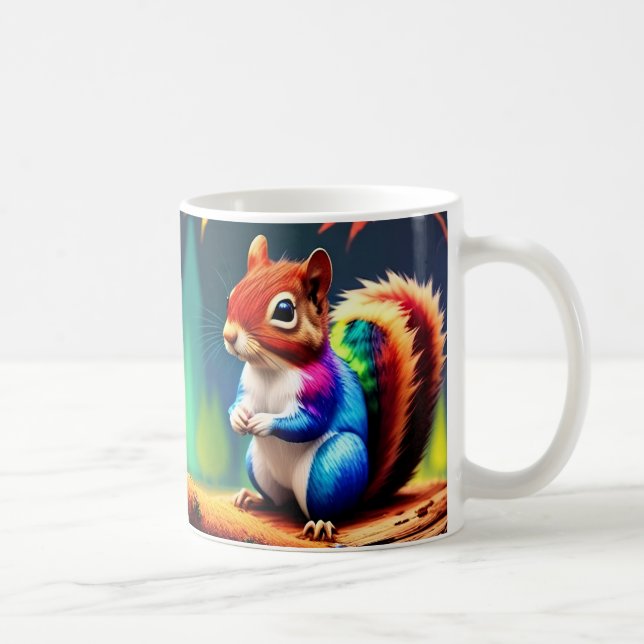 Mug Écureuil Assis Coloré Mignon (Droite)