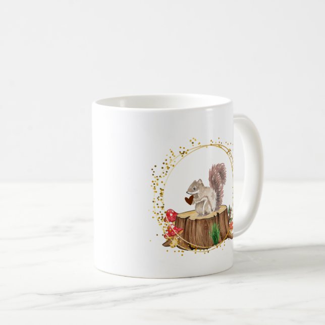Mug écureuil avec muqueuse cardiaque (Devant droit)