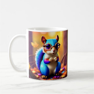 Mug Écureuil bleu mignon avec lunettes-56786