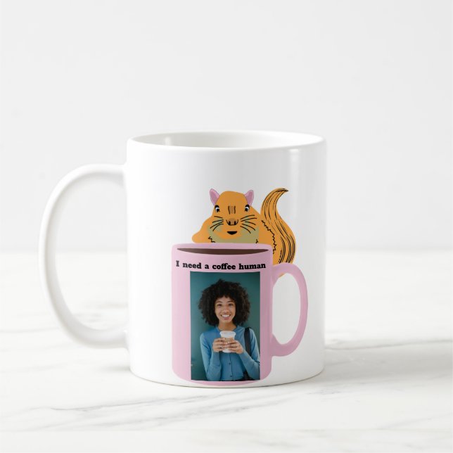 Mug Écureuil coquin #135 Café humain (Gauche)