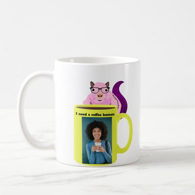 Mug Écureuil coquin #344 Café humain (Gauche)