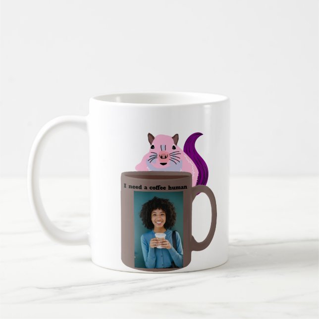 Mug Écureuil coquin #456 Café humain (Gauche)