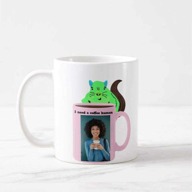 Mug Écureuil coquin #498 Café humain (Gauche)