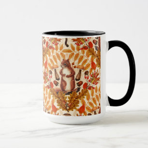 Mug Écureuil d'automne sur blanc