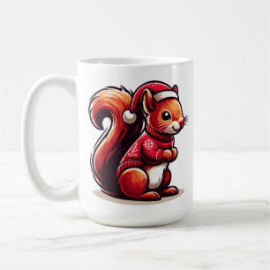 Mug Écureuil de Noël avec chapeau de Noël, écureuil de