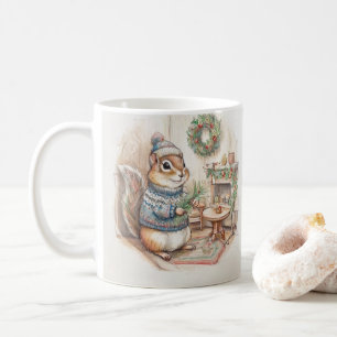Mug Écureuil de Noël en pull