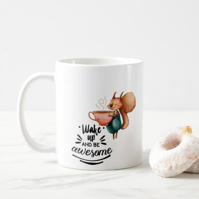 Mug Écureuil Épatant au Réveil (Avec donut)