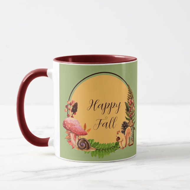 Mug Écureuil et nature avec texte personnalisable  (Gauche)