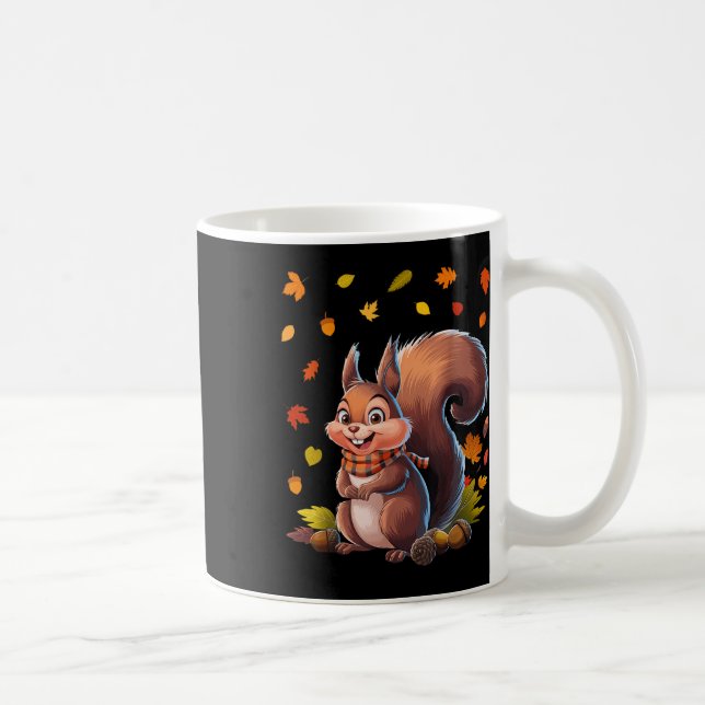 Mug Écureuil mignon avec feuilles d'automne Animal d'a (Droite)