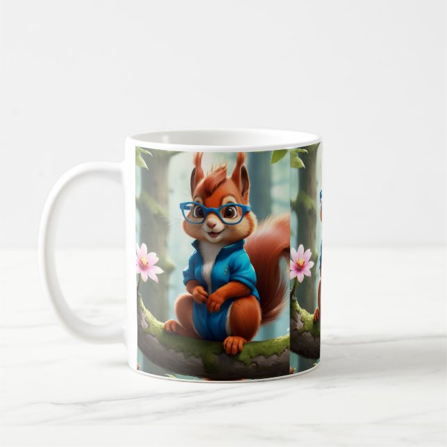 Mug Écureuil mou sur la branche de l'arbre (Gauche)