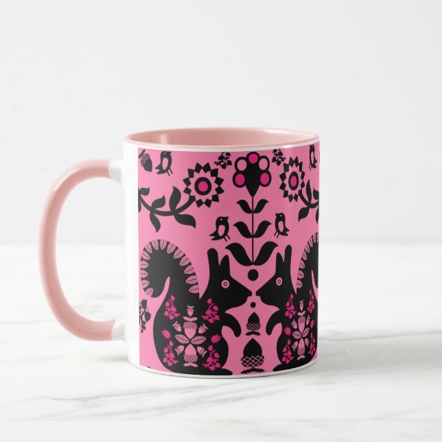 Mug Écureuil Nordic Scandinave Folk Art (Gauche)