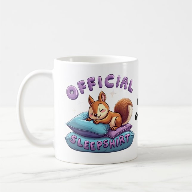 Mug Écureuil Officiel Dort Mignon & Drôle Endormi  (Gauche)