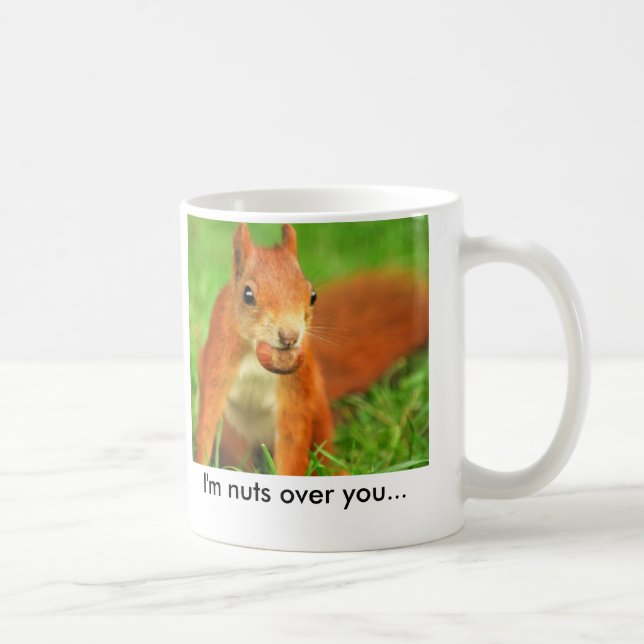 Mug Écureuil rouge avec un écrou, je suis nuts (Droite)