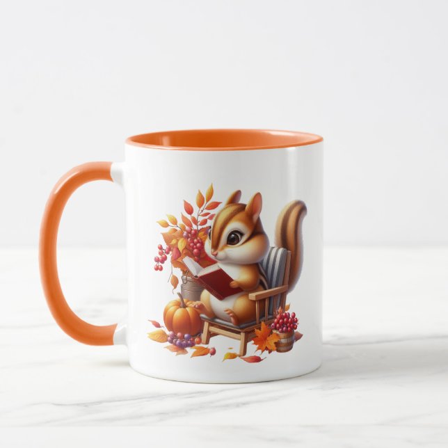Mug Écureuil saisonnier de l'automne mûr ajouter un mo (Gauche)