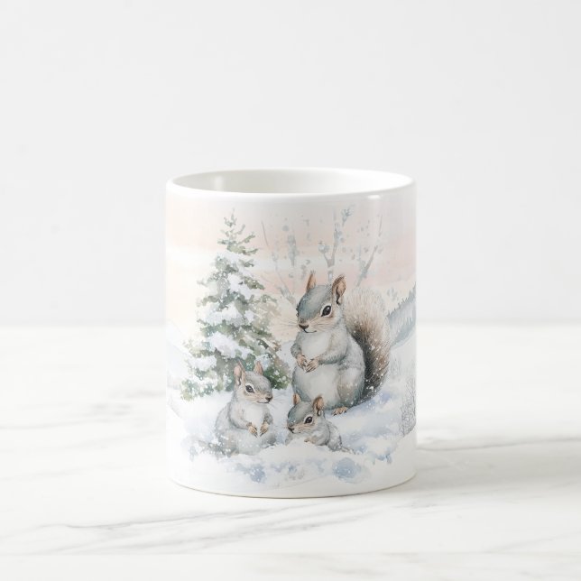 Mug Écureuils en forêt hivernale  (Centre)
