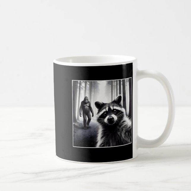 Mug Ed Raccoon Selfie With Sasquatch Bigfoot Funny Rac (Droite)