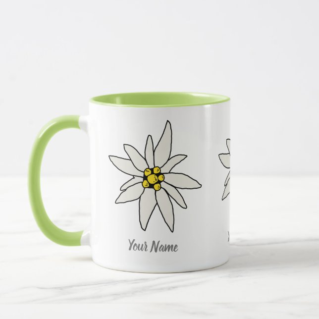 Mug Edelweiss Chalet Fleur Retro Huis Vintage Alm (Gauche)