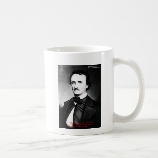 Mug Edgar Allan Poe "La religion est" Citation de sage (Droite)