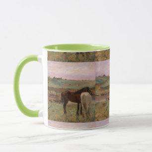 Mug Edgar Degas vintage Chevaux dans une prairie