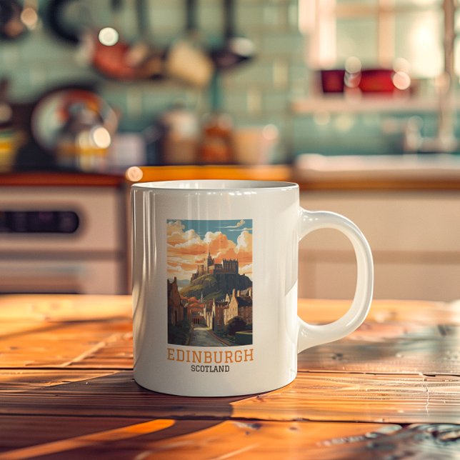 Mug Edimbourg Scotland Castle Retro Vintage voyage (Edinburgh Scotland vintage travel coffee mug)