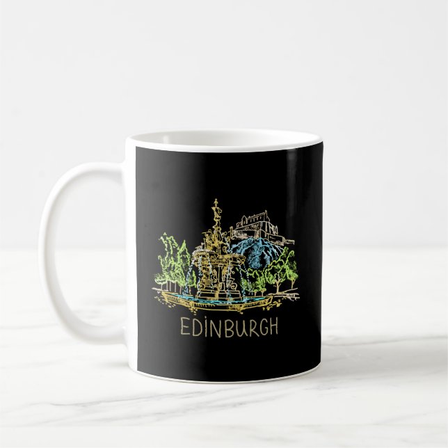 Mug Edinburgh City Scotland Royaume-Uni Pour (Gauche)