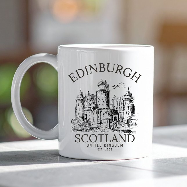 Mug Edinburgh Vintage | Scottish Castle Travel Souveni (Créateur téléchargé)