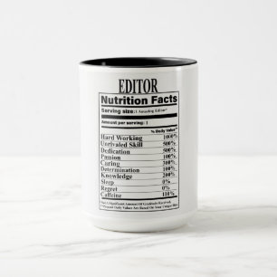 Mug Éditeur - Données nutritionnelles