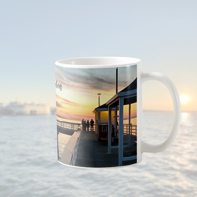 Mug Edmonds Washington Pier au coucher du soleil (Créateur téléchargé)