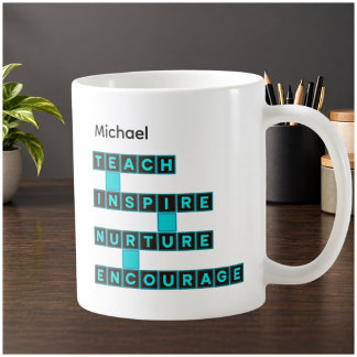 Mug Éducateur Formateur Valeurs Turquoise Noir Personn