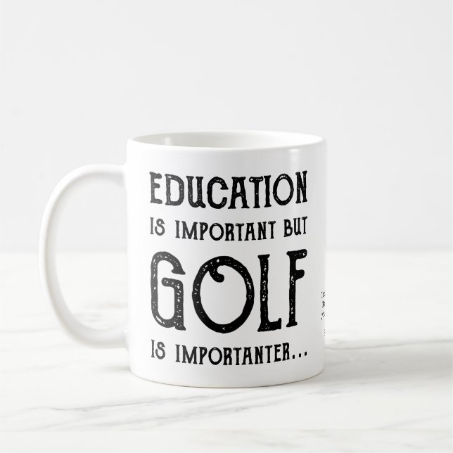 Mug Éducation de golf golfeur personnalisée (Gauche)