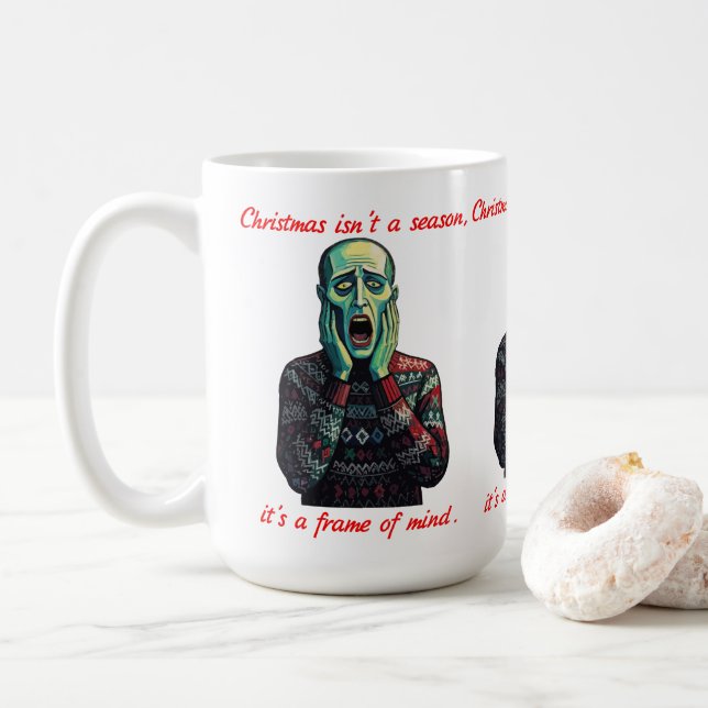 Mug Edvard Munch Noël n'est pas une saison (Avec donut)