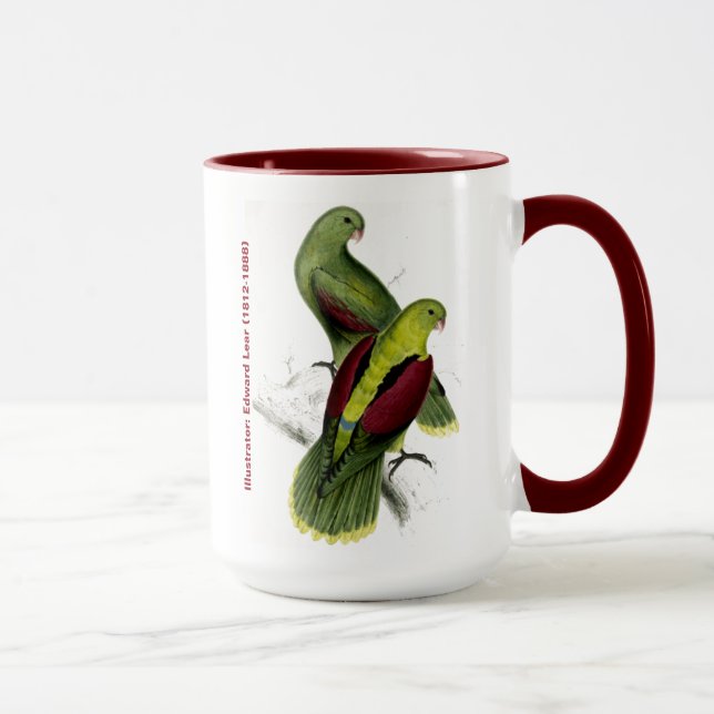 Mug Edward Lear Bird Crimson Parakeet ailé (Droite)