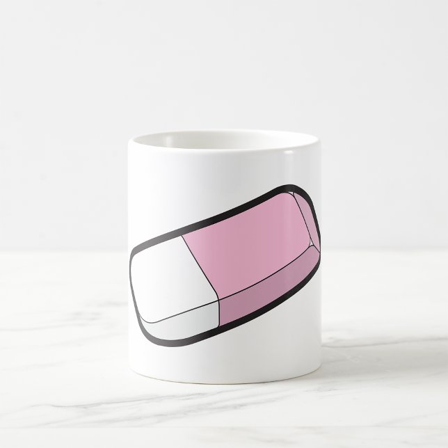 Mug Effaceur rose et blanc (Créateur téléchargé)