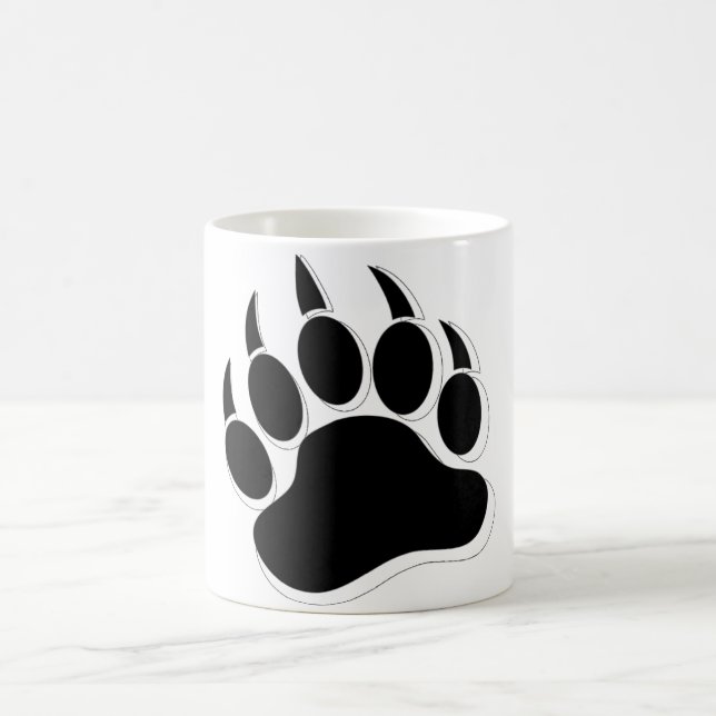 Mug Effet 3D de griffe d'ours gay Awesome en N&B (Centre)