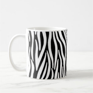 Mug Effet de fourrure noir et blanc sur les rayures de