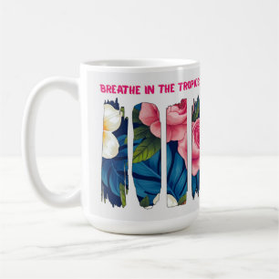 Mug Effet de pinceau floral tropical