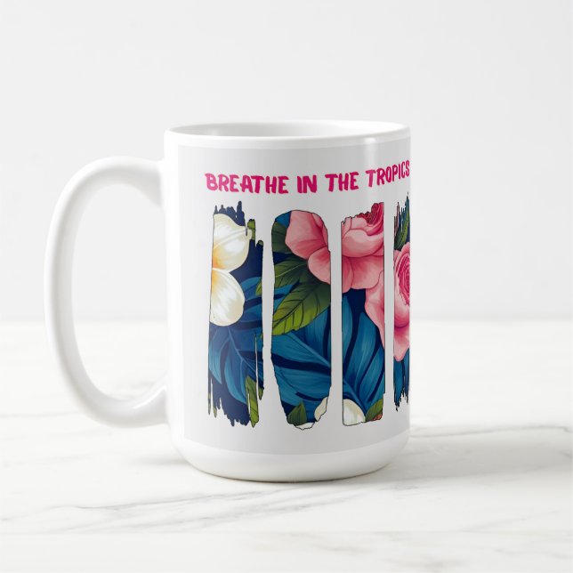 Mug Effet de pinceau floral tropical (Gauche)