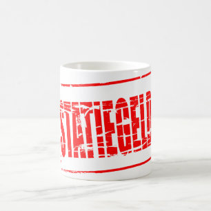Mug Effet de tampon en caoutchouc rouge consigne