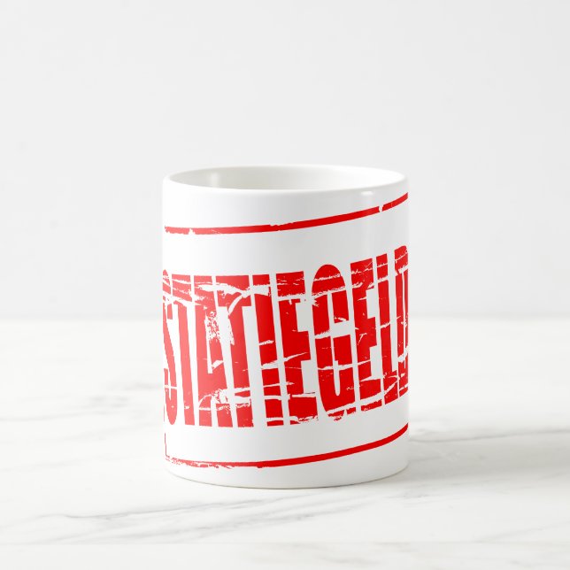 Mug Effet de tampon en caoutchouc rouge consigne (Centre)