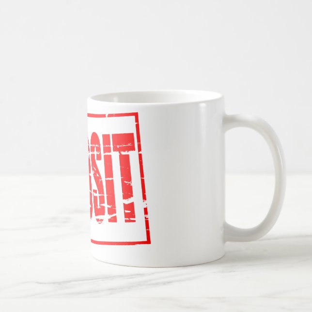 Mug Effet de tampon en caoutchouc rouge de dépôt (Droite)