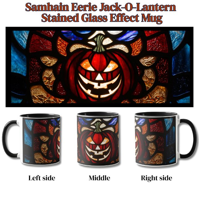 Mug Effet de vitrail de citrouille effrayant de Samhai (Eerie Gothic Halloween Pumpkin Mug)