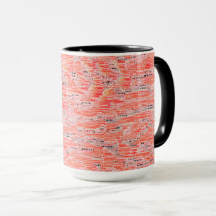 Mug Effet mosaïque saumon étroit et pêche