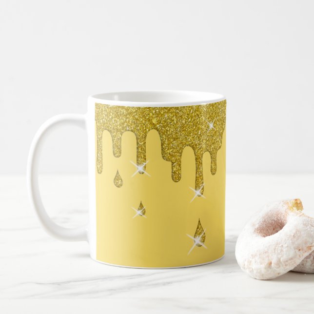 Mug Effet Parties scintillant or et étincelles (Avec donut)