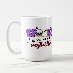 Mug Éffrayant est mon esthétique - Halloween crâne et