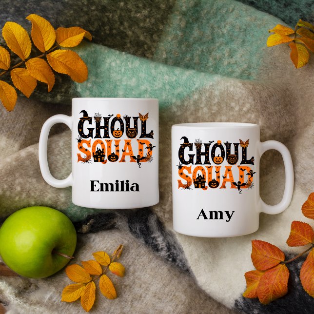 Mug Éffrayant Ghoul Squad Nom personnalisé Halloween (Créateur téléchargé)
