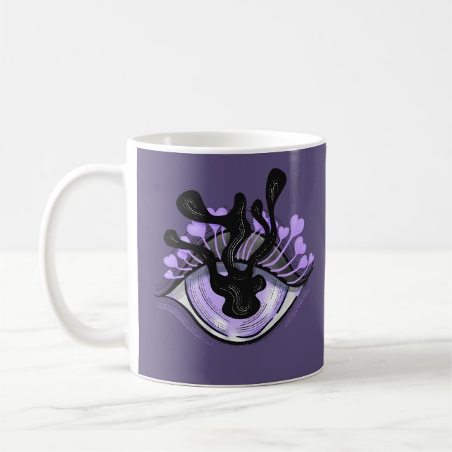 Mug Éffrayant Gothique Violet Oeil Halloween Art (Gauche)